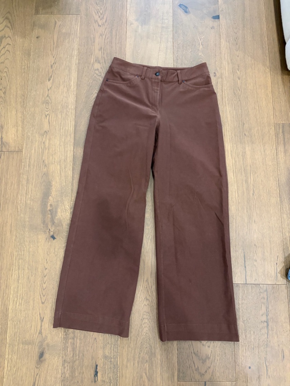 Lululemon city sleek 5 pocket high rise wide leg pant in faded brown